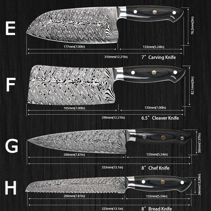 Профессиональный японский набор ножей шеф-повара ручной работы кованый кухонный