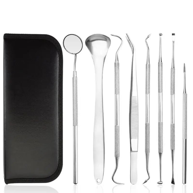 8 шт./компл. инструменты для чистки зубов домашних животных собак кошек клетчатый