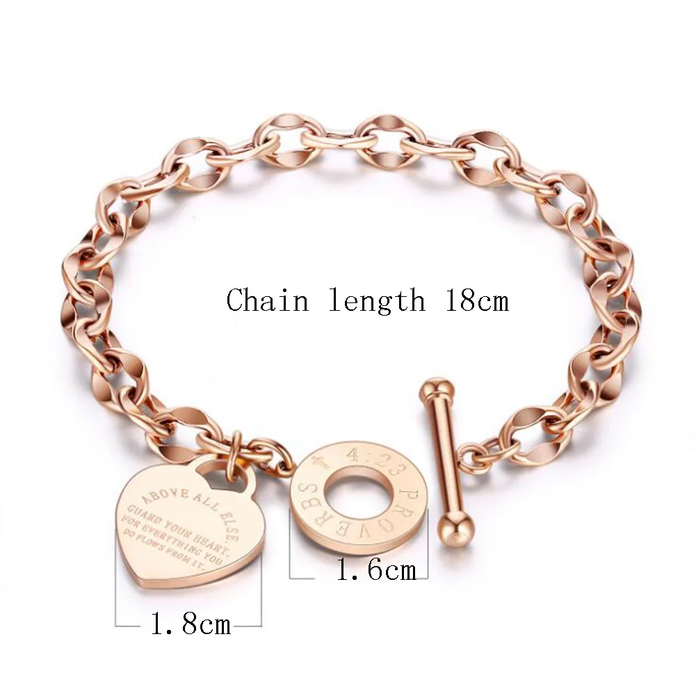 

Forever Love Heart Bracelet For Women Titanium Steel Gold Color Woman Bracelet Jewelry Lover Gift