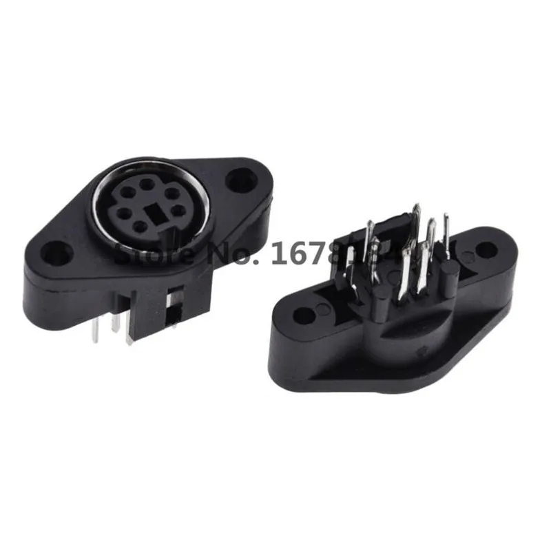 2 шт./лот MDC/S Клеммная розетка DIN разъем Mini PS2 6Pin 6P с фиксированным отверстием Мышь