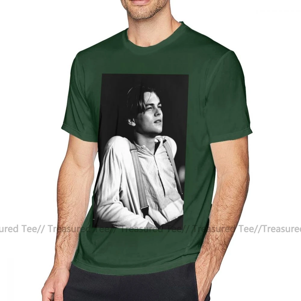 Футболка Leonardo Dicaprio, футболка Leonardo Dicaprio, хлопковая футболка с короткими рукавами, Мужская футболка 6xl, Классическая отличная футболка с принтом - Цвет: Dark Green
