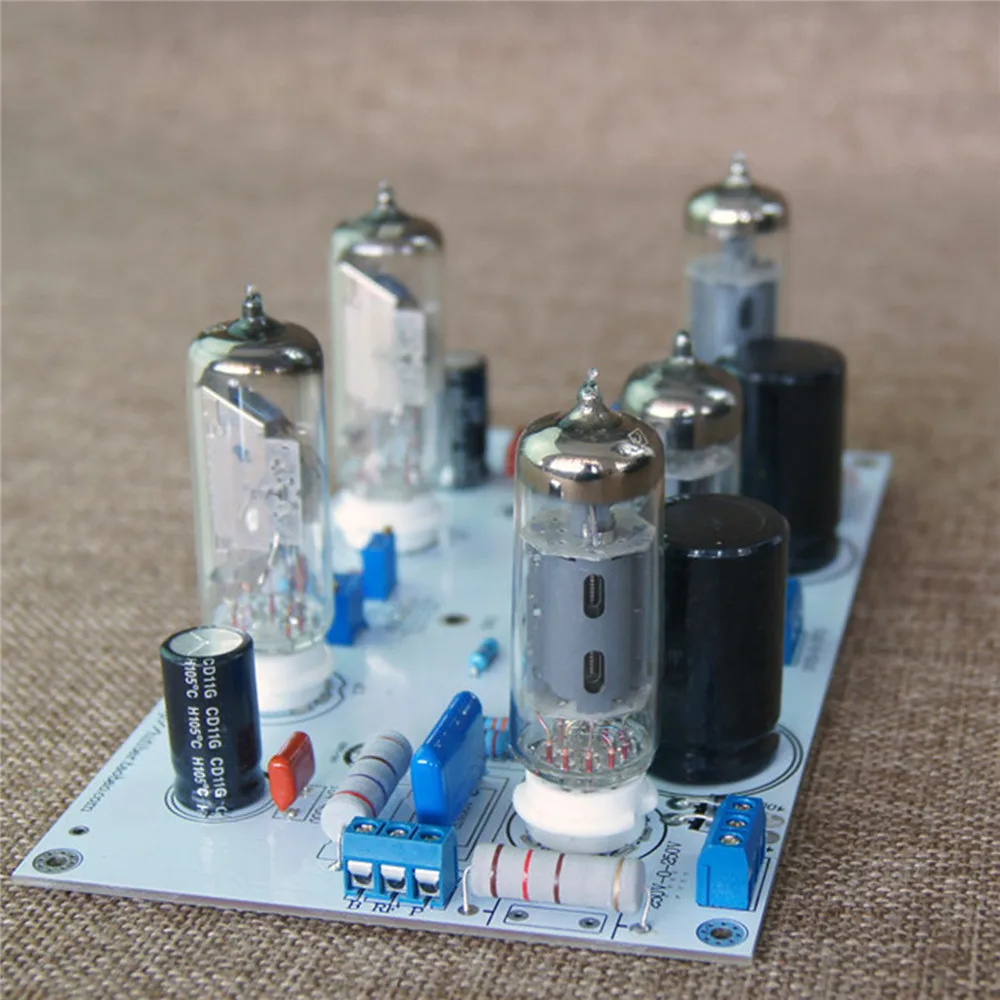 HIFI Stereo Vacuum Tube Amp Power Amplifier PCB 6E2 Level Indicator Bare Board DIY Kit 6N2/6N1+6P1 3W*2 | Электроника