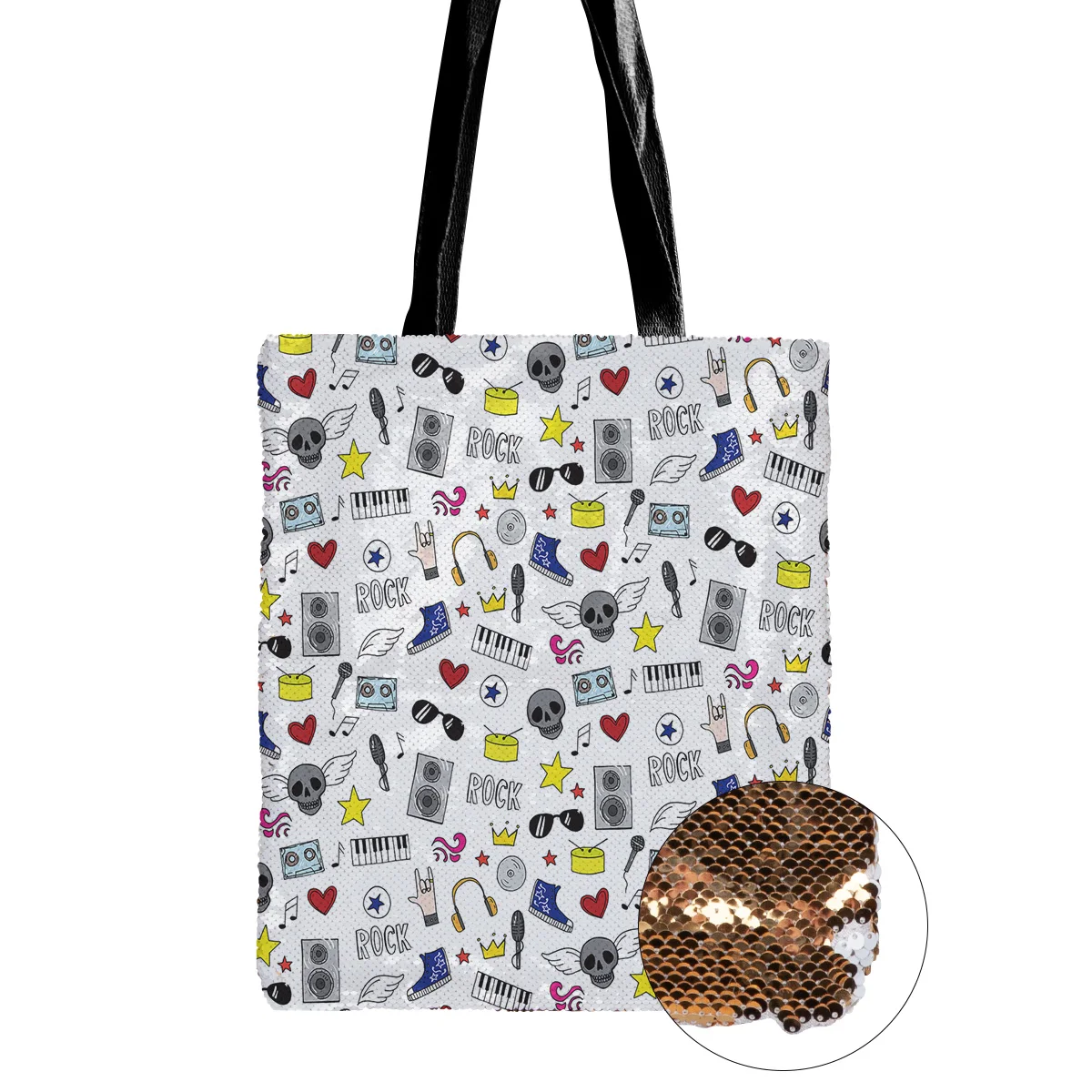 Рок музыка лента фортепиано сумка на плечо новая одно холщовая двухсторонняя