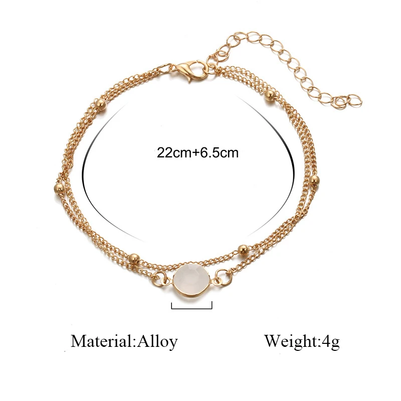 Bohemia Female Double Layer Anklets Foot Jewelry Leg on Ankle Bracelets for Women A039 | Украшения и аксессуары