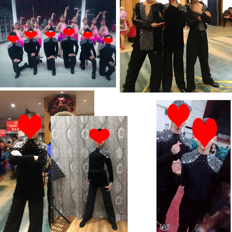 Новинка 2018 рубашки для бальных танцев и латиноамериканских мальчиков мужчин