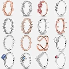 Женское Сверкающее кольца с ромашками из стерлингового серебра S925 с цветами Anelli, Ювелирное Украшение для помолвки на годовщину