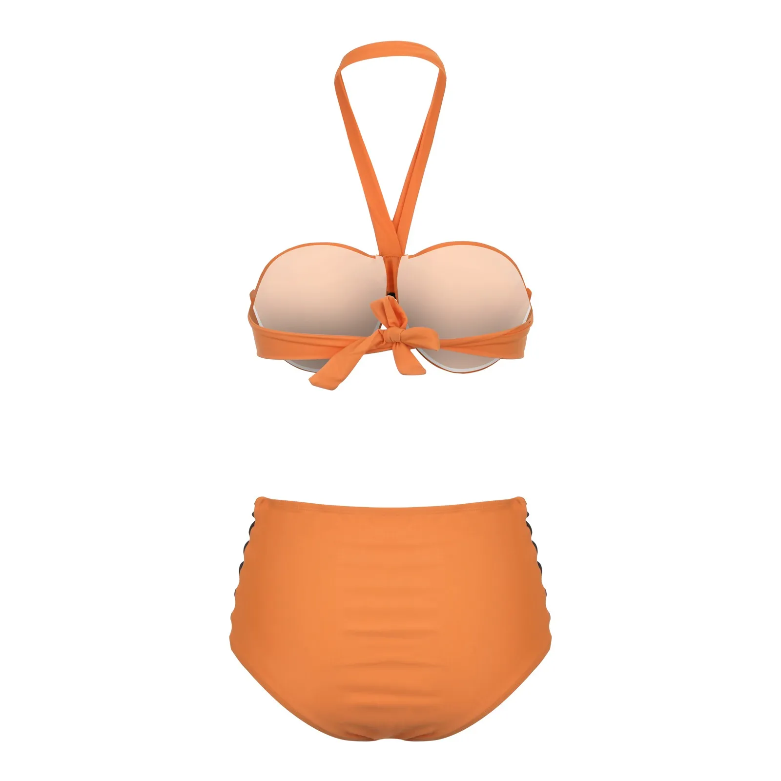

Women's sexy bikini swimsuit high waist sexy solid color solid thick split two-piece bikini swimsuit beachwear swimsuit 2021