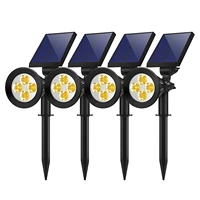 dcoo solar outdoor spotlights lights 2 in 1 4 led adjustable wall light landscape lighting bright and dark sensing auto onoff