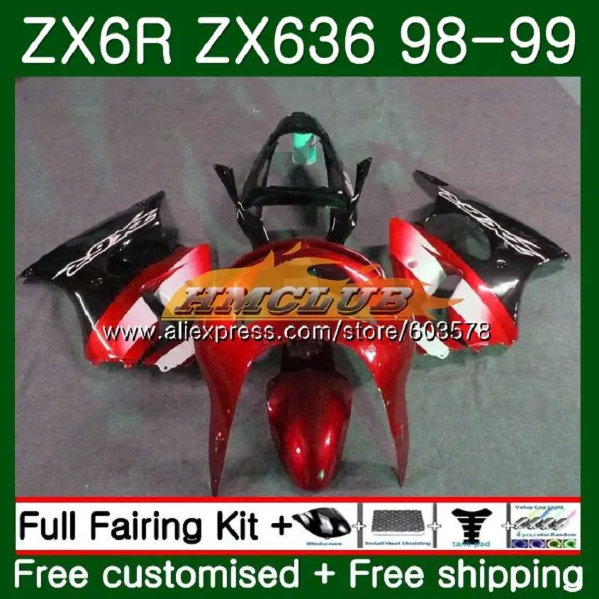 

Корпус для KAWASAKI ZX-6R ZX600 ZX600CC 98 99 red blk 105CL.123 600CC ZX636 ZX6R 98 99 ZX 636 ZX 6R 1998 1999 обтекатели
