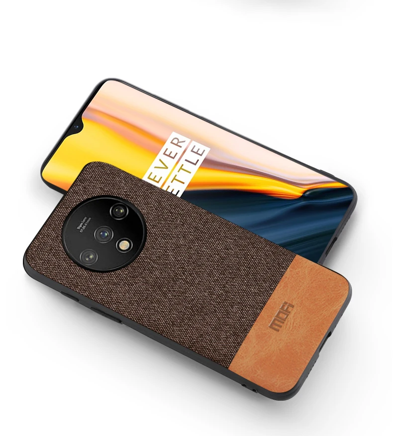 Для oneplus 7t чехол противоударный MOFi one plus 7t pro ткань силиконовый корпус coque 1+ 7t задний жесткий чехол