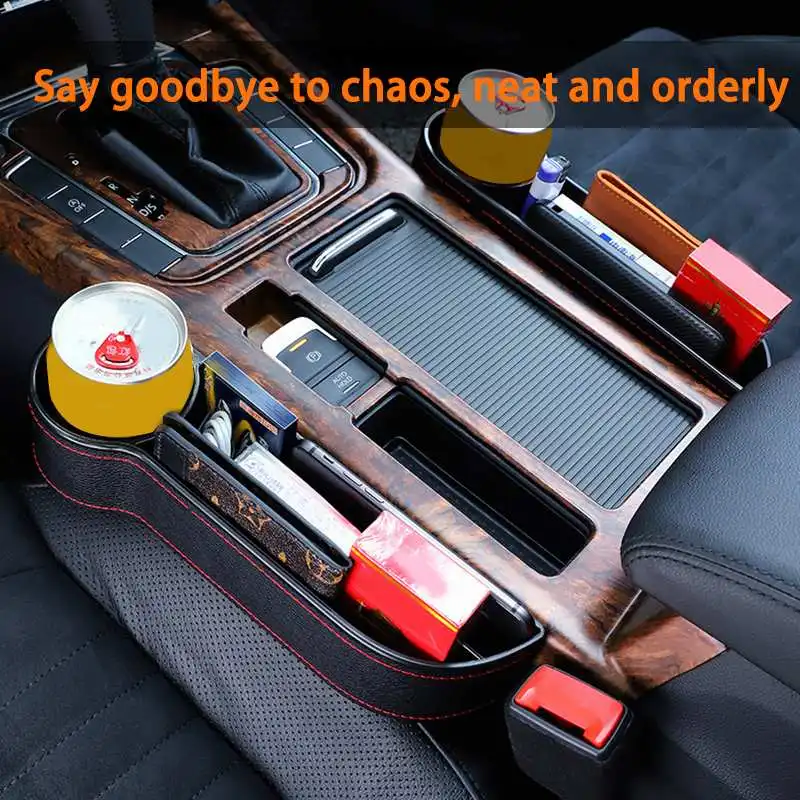 

Car seat gap pocket storage bag PU leather storage box phone wallet bottle cup holder car auto interior accessories