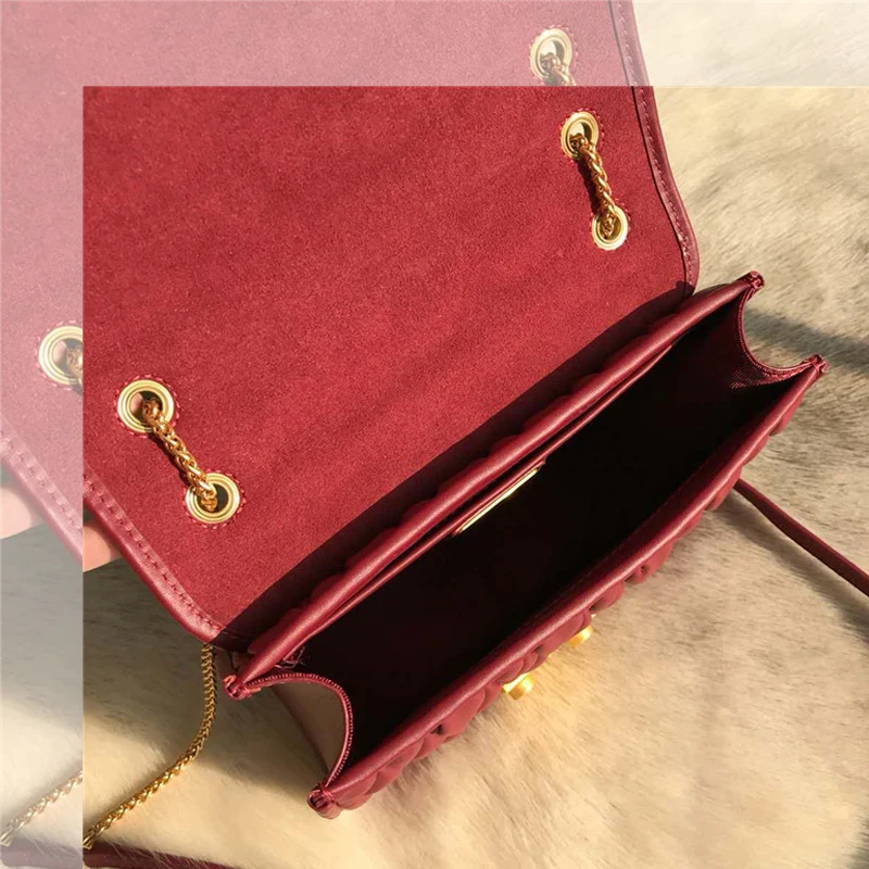 

2020Luxury Classic Leather Multifunctional Chain Lock Bag One Shoulder Diagonal Cross Envelope Bag Flap Bag