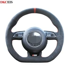 DKCEIS черного цвета из мягкой замши крышки рулевого колеса для Audi S1 8X S3 8V Sportback S4 B8 Avant S6 C7 S5 8T S7 G8 RS Q3 8U SQ5 8R