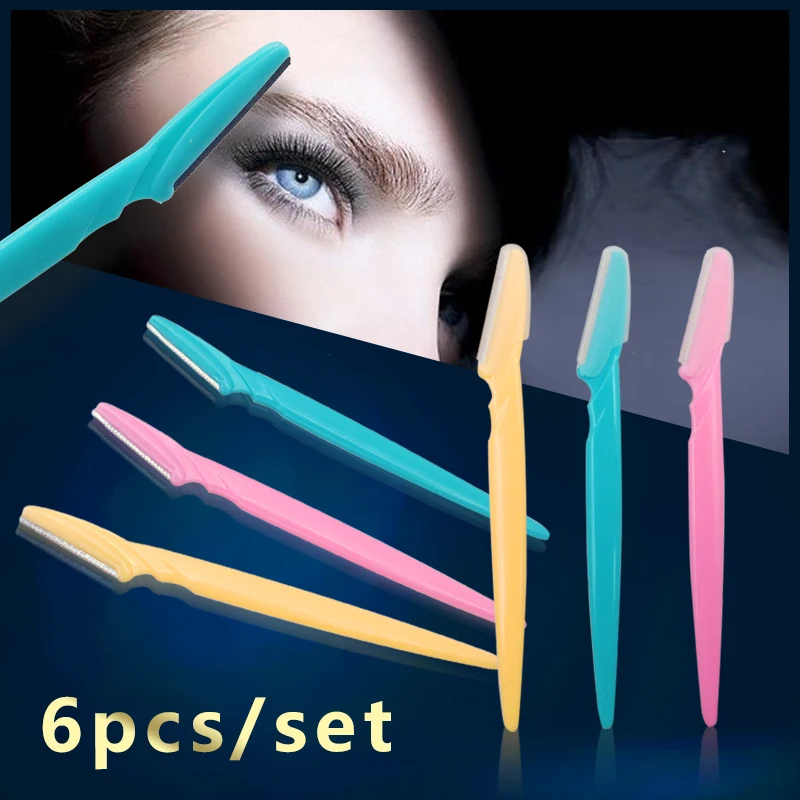 6 шт./компл. портативная Бритва для бровей бритва набор макияжа косметические