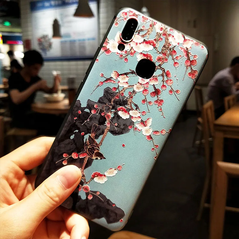 Chinese Style Fashion 3D Emboss Cute Cover For XiaoMi Mi 8 Mi8 SE 6X Mix 2 2S Case for xiaomi mi Mix2 Back Shell |