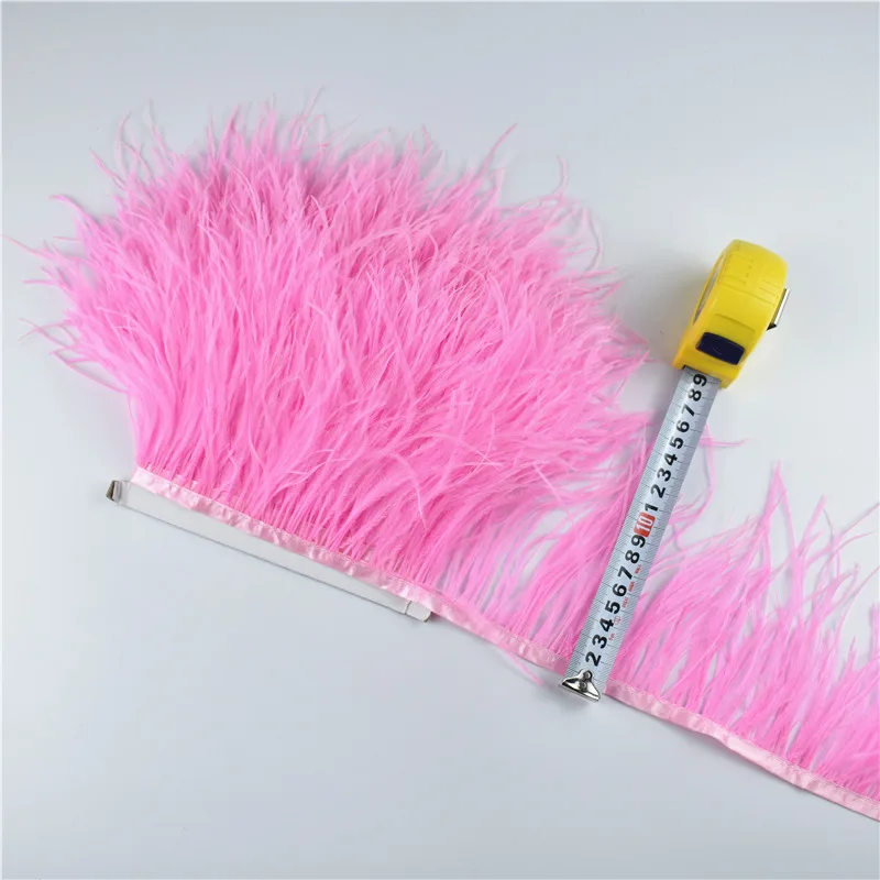 20 Hot Pink 1 метр 10-15 см обрезки страусовых перьев для юбки/платья белые страусиные перья ленты DIY перо для ремесла оперение одежды - Цвет: 20 Hot Pink