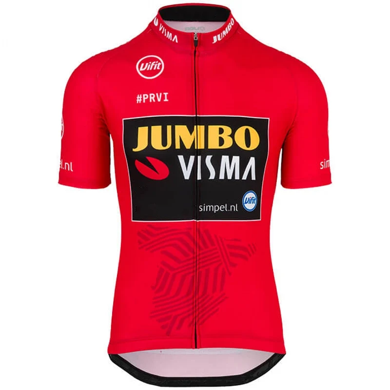 

2022 профессиональная команда Jumbo Visma VUELTA красная велосипедная Джерси для езды на велосипеде Дышащая MTB быстросохнущая велосипедная одежда то...