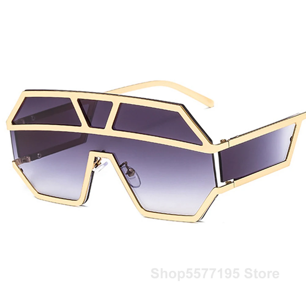 

Модные квадратные солнцезащитные очки для женщин и мужчин, большие цельнокроеные линзы, затемненные очки, женские трендовые солнцезащитны...