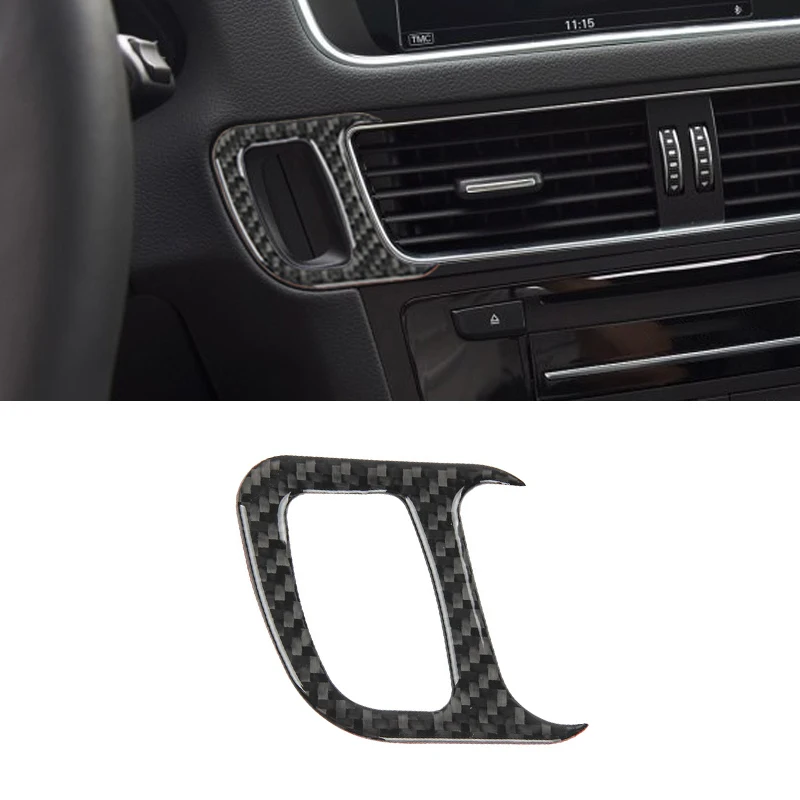 Для Audi Q5 2009 2010 2011 2012 2013 2014 2016 2017 углеродное волокно запуск двигателя автомобиля отверстие рамы крышки отделки