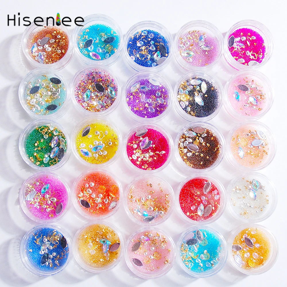 1 коробка высокого качества Смешанная микро Икра/гвоздь щебень/сердце заклепки