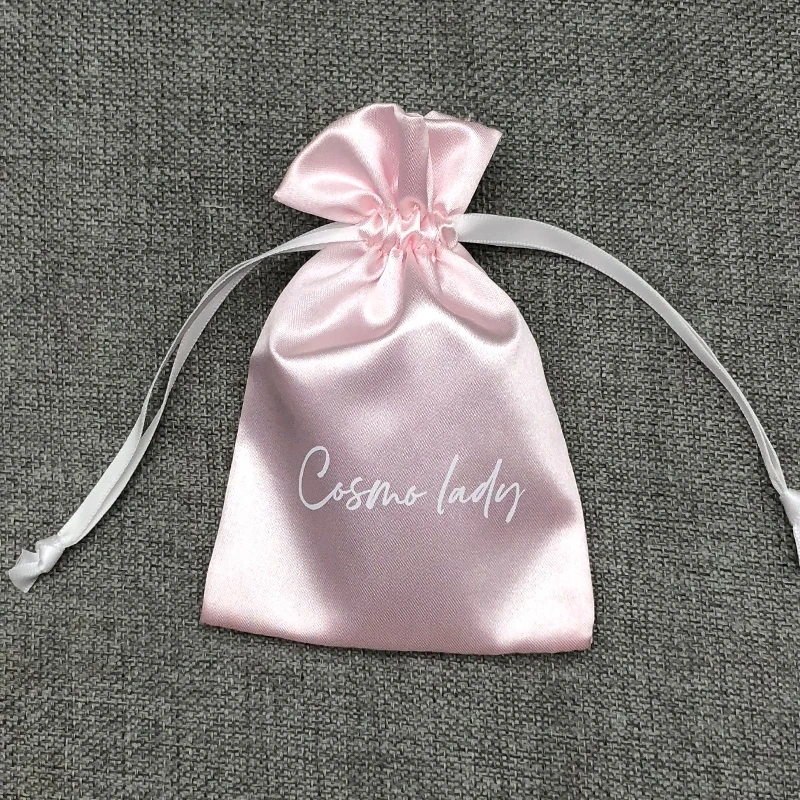 Модный рекламный атласный пакет 500 шт./лот с логотипом на заказ ремешком для