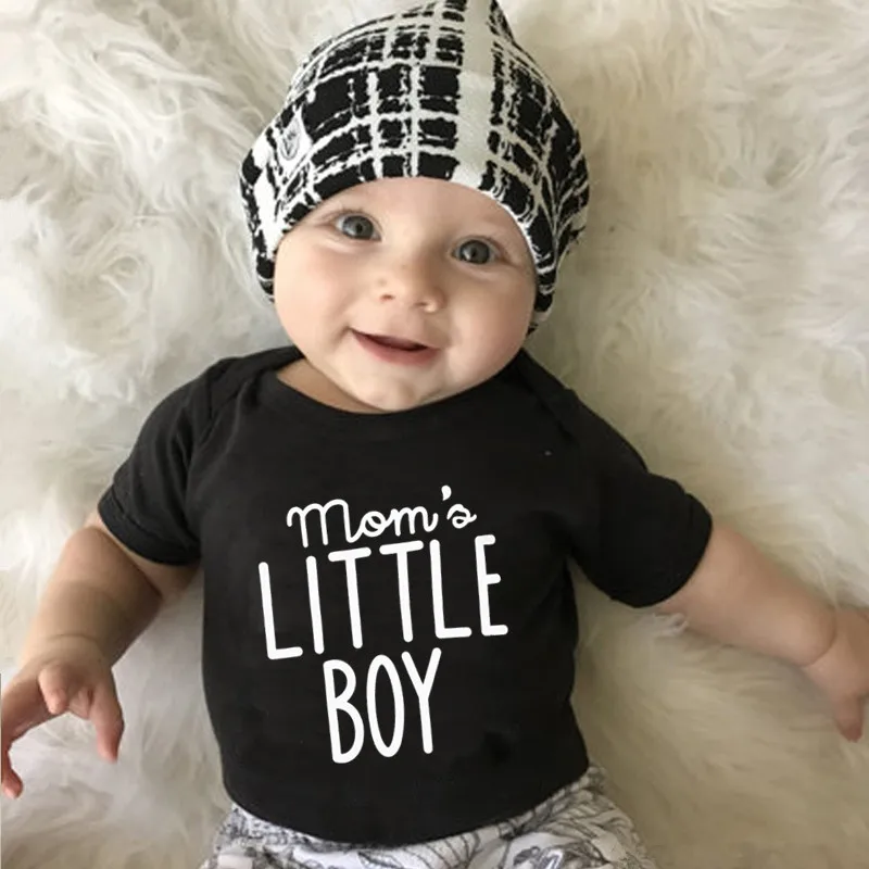 

Mom's Little Boy Cute Newborn Baby Bodysuit Cotton Short Sleeve Baby Boy Girl Onesies Jumpsuit Body Baby Infant Rompers Clothes