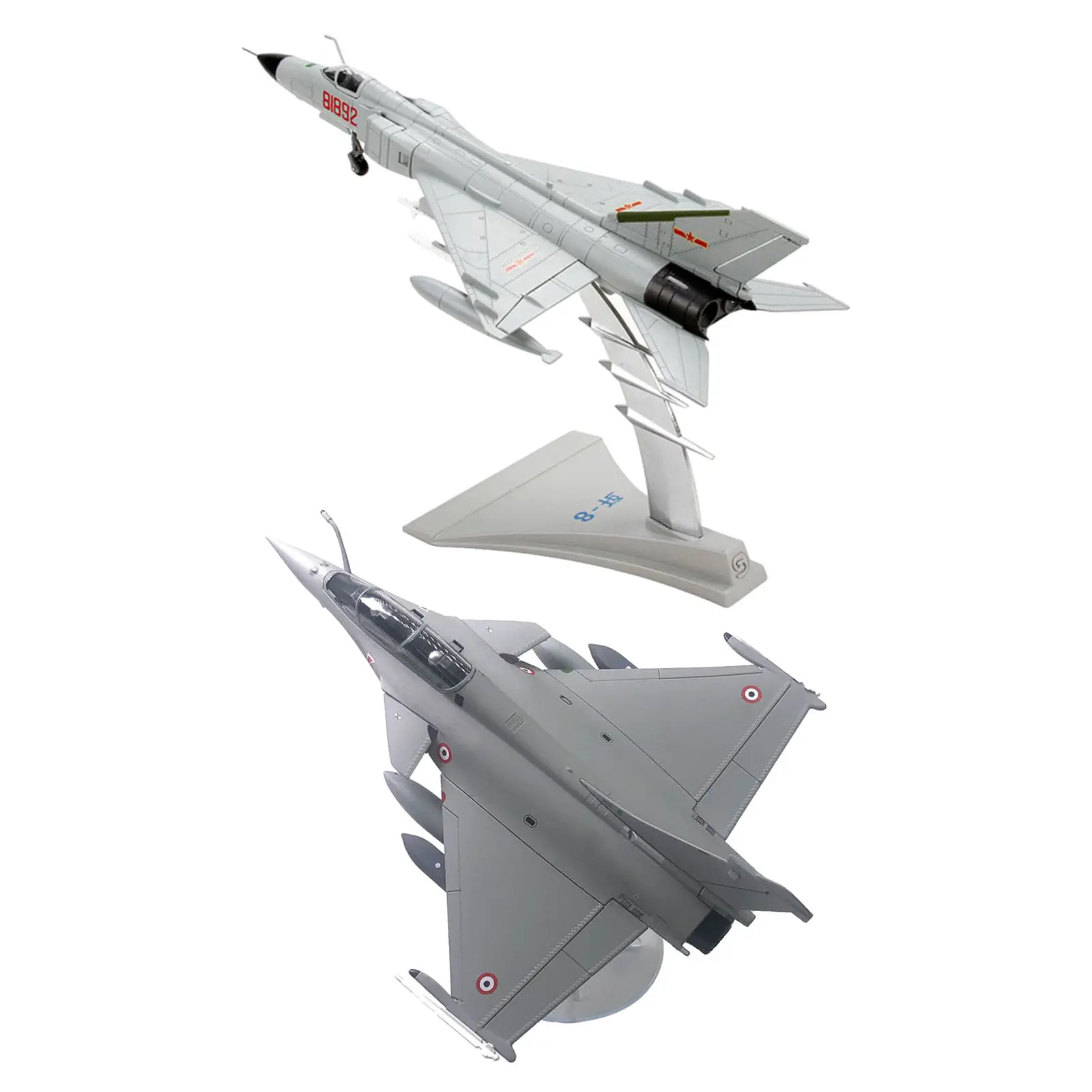 

2x 1/72 Dassault Rafale France Fighter + J-8 Alloy Airplane Model Room Decor