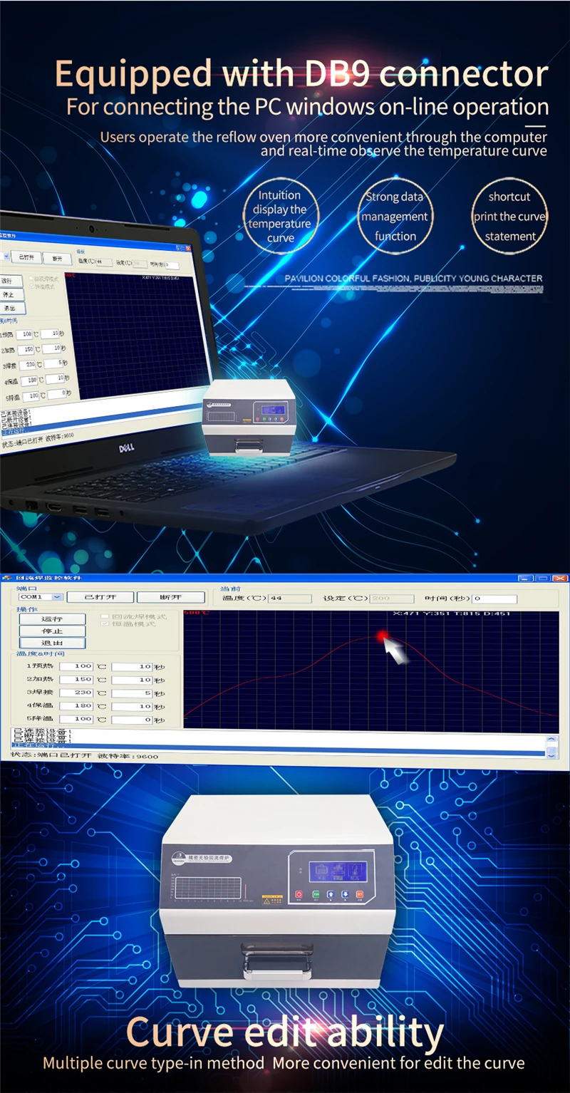 LY 962 962A 962C 962D цифровой дисплей с программируемым SMD smt печь оплавления/программируемая мини печь для пайки оплавления 700 Вт