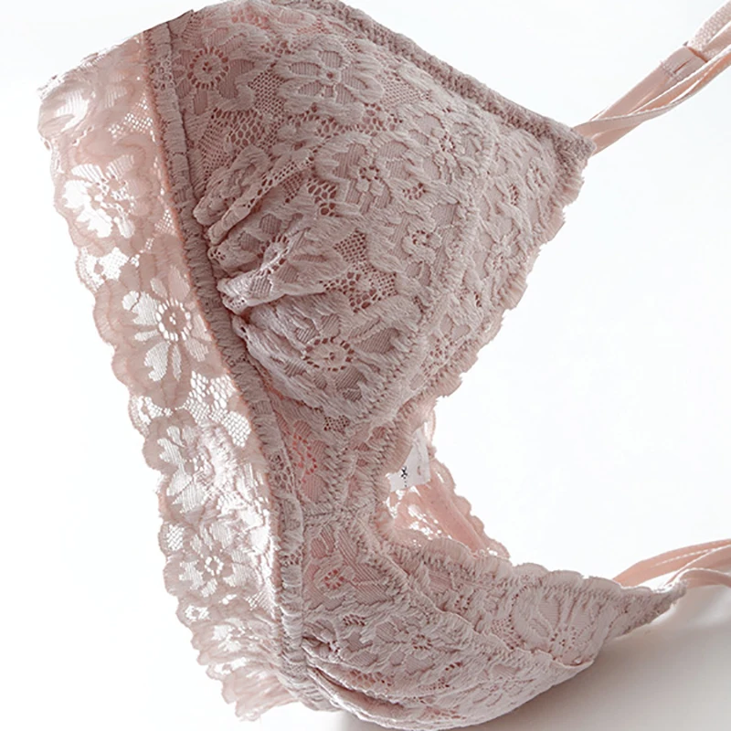 Кружевной бюстгальтер с цветочной вышивкой и съемной подкладкой хлопковый