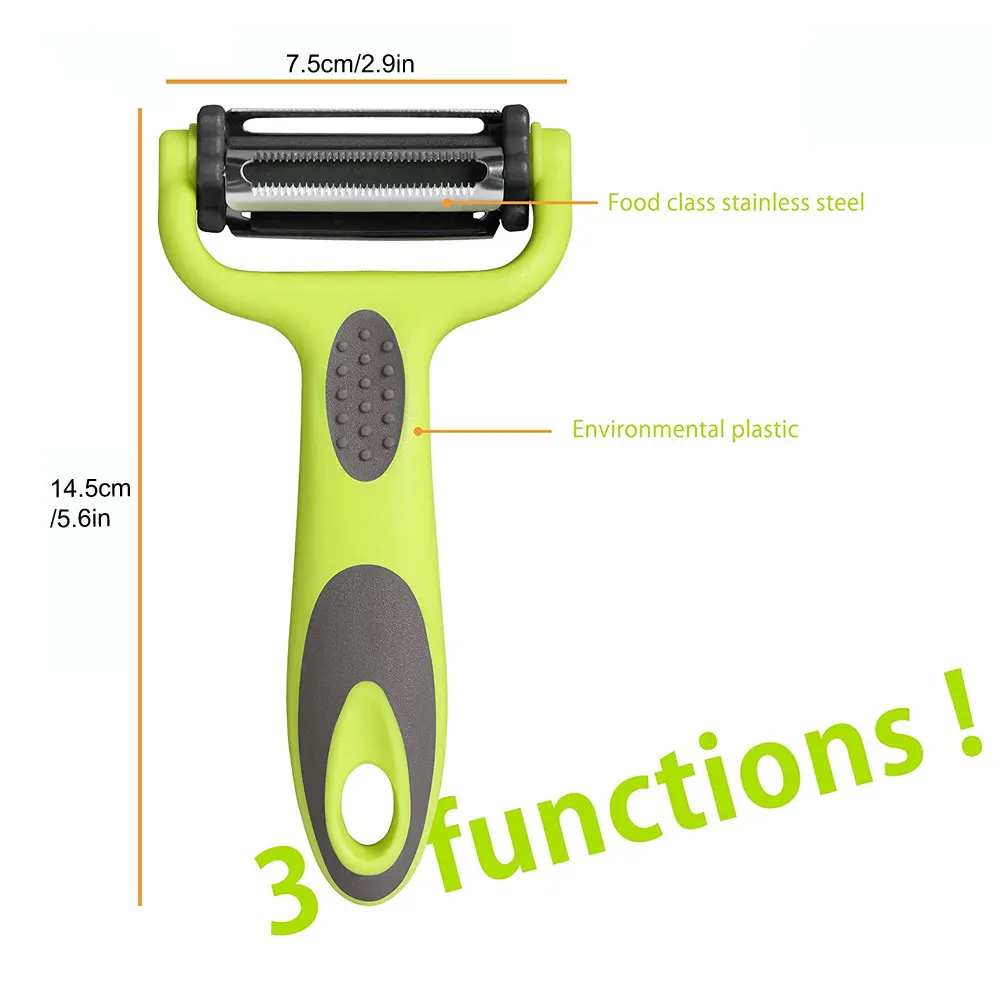 

1Pcs 3 in 1 Julienne Vegetable Peeler - Citrus Fruit Peeler for Orange Lemon Cocktails - Carrot and Potato Peeler