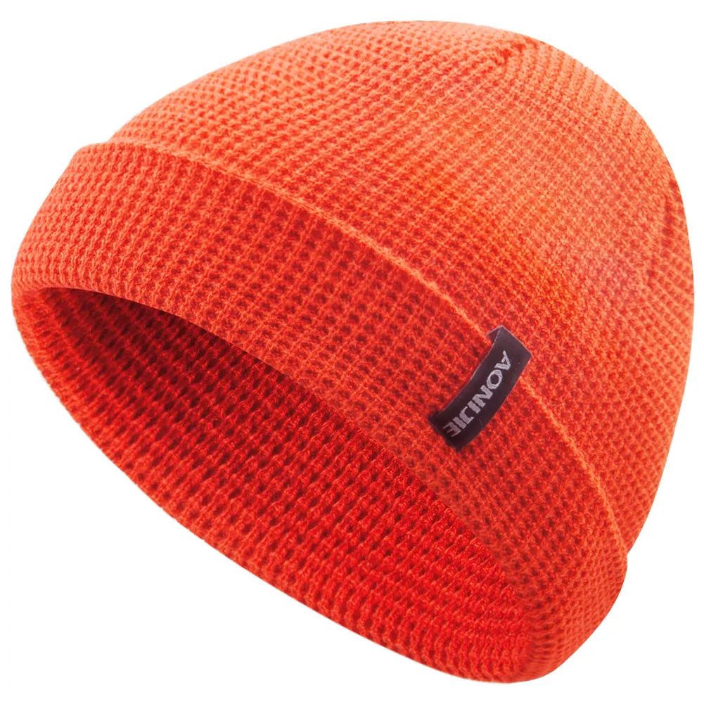 M27S Orange AONIJIE M27S уличная Мужская и женская зимняя термальная Спортивная акриловая шлёпанцы с манжетами вязаная шапка бини Череп Кепка для бега пешего туризма - Цвет: M27S Orange