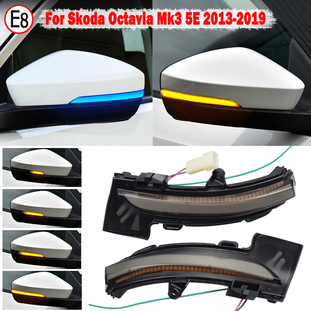 

For Skoda Octavia Mk3 A7 5E Dynamic LED Turn Signal Blinker Mirror flasher Light 2014 2015 2016 2017 2018 2019