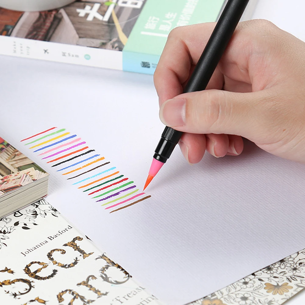 20 цветов товары для рукоделия акварельные маркеры ручки краски кисти цветная