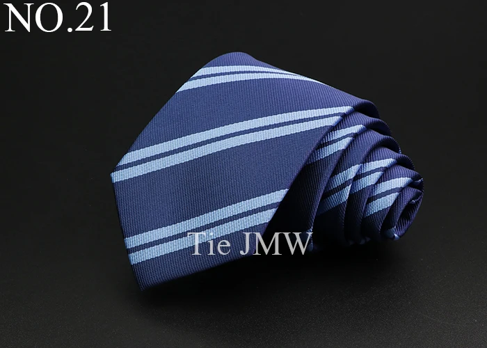 Classic Stripe Mens Tie - Jacquard Necktie in Red Blue Green for Daily Wear and Weddings