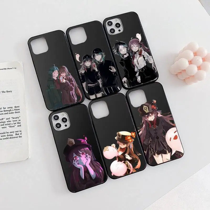 

Hu Tao Genshin Impact Phone Case Black Color For iPhone 13 12 11 Mini Pro X XR XS Max 6 6s 7 8 Plus SE Cover Funda