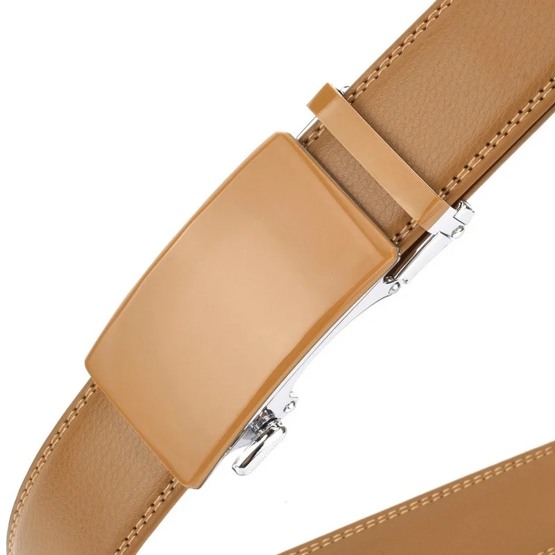 

Black Red Blue Bandwidth 3.5cm Cowhide Genuine Leather Belt for Men High Quality Male Brand Ratchet Automatic Luxury Men Belts