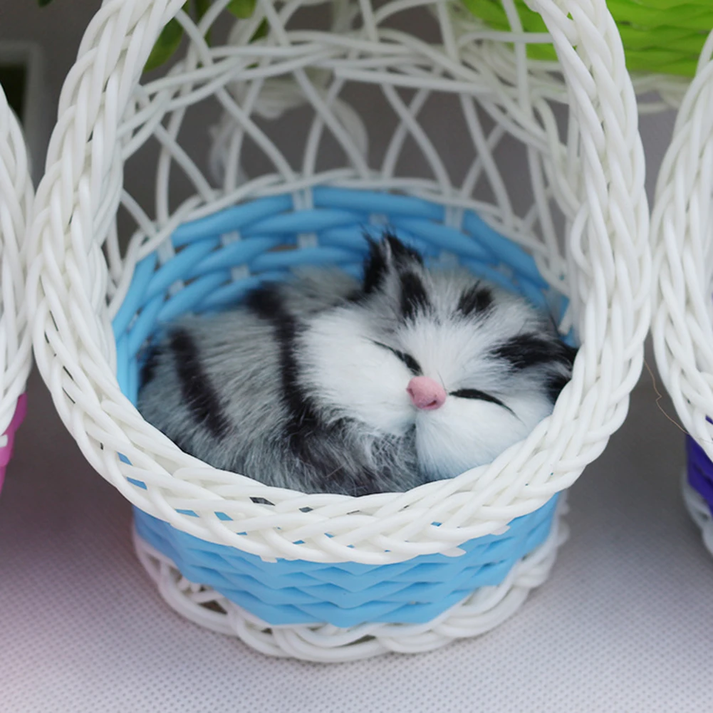 Милые имитации кошек котят со звуком плюшевая кукла игрушка миниатюрная фигурка