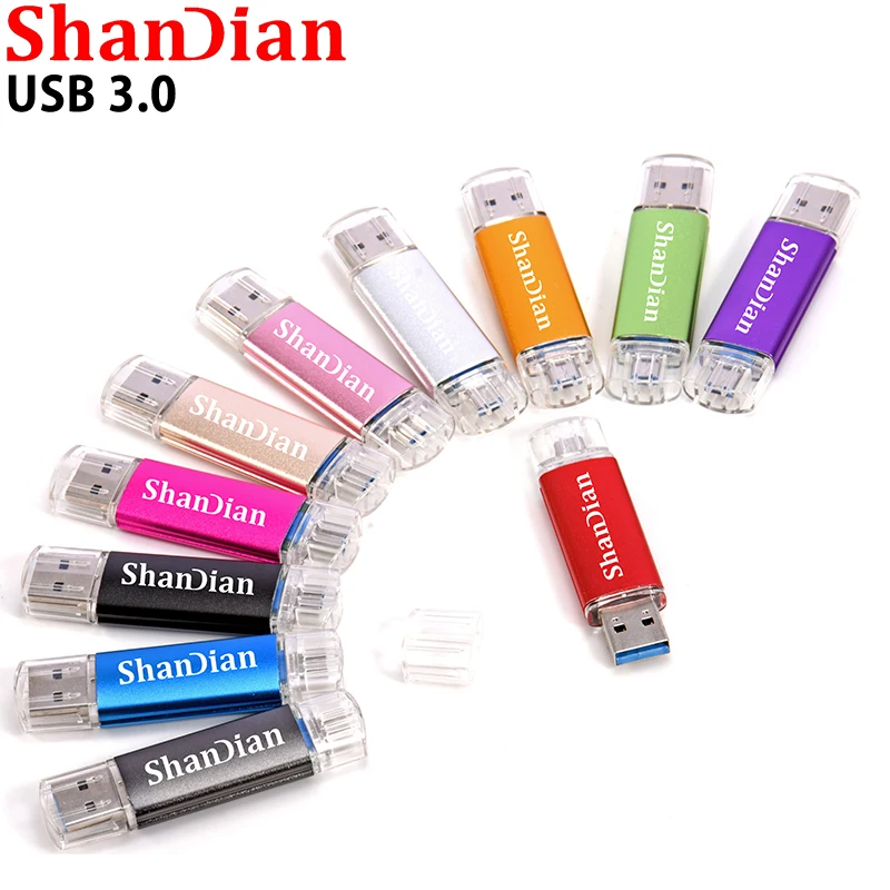 Флеш-накопитель SHANDIAN 100% OTG USB 3 0 4 ГБ 8 16 32 64 | Компьютеры и офис