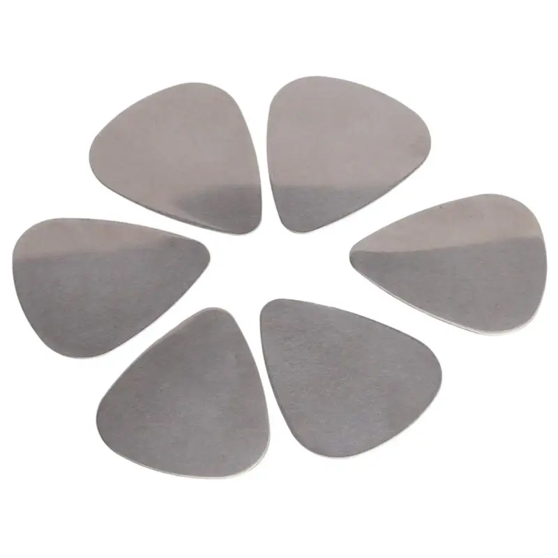 

6x Stainless Steel Guitar Picks - Silver