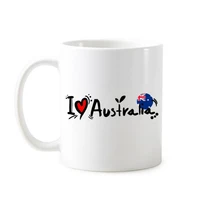 i love australia word flag love heart illustration pattern classic mug with handles 350 ml