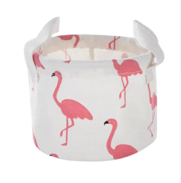 Folding Cotton Linen Desktop Waterproof Cabinet Sundries Makeup Storage Basket Underwer Box Container with Handle S20 | Дом и сад