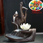 Новый дизайн, керамический держатель для благовоний в стиле Дзен, курильница с обратным потоком, подставка для благовоний в виде водопада, декоративная подставка для благовоний