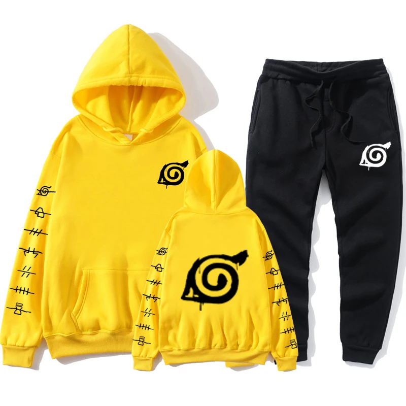 

2020 Fashion Trends Printed Hoodie Pullover 2-Piece Hoodie Street Hip Hop Sweatshirt Men's Fall Winter Set