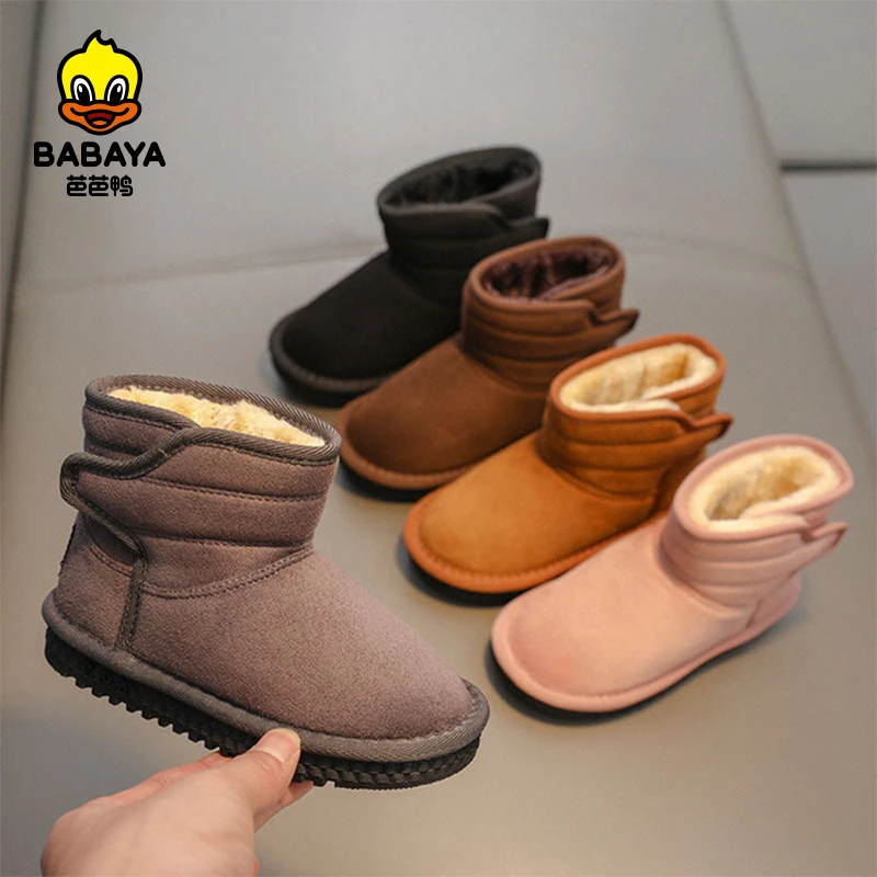 

Babaya Boys Cotton-Padded Shoes Winter Plus Velvet Thickening Children Boots Warm 2021 Boots for Girls Winter snow boots Kids
