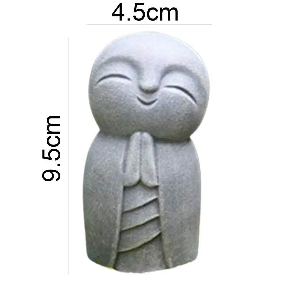 

2021 new room decoration Statue Decorative Durable Resin Grey Little Jizo Buddha Sculpture for Outdoor Craft art