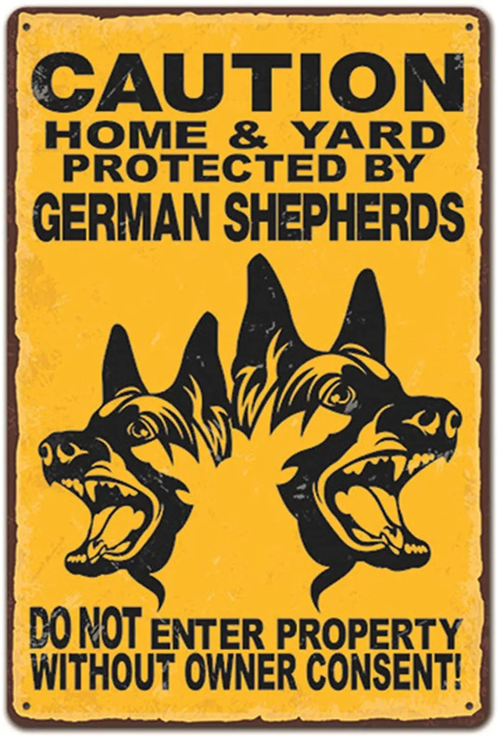 

Warning Dog Vintage Metal Tin Signs Poster Tin Plate Painting For Bar Family Decoration 12*8 Inch