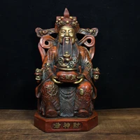 9chinese temple collection old bronze gilt real gold silver god of wealth sitting buddha lucky fortune treasure bowl ornaments