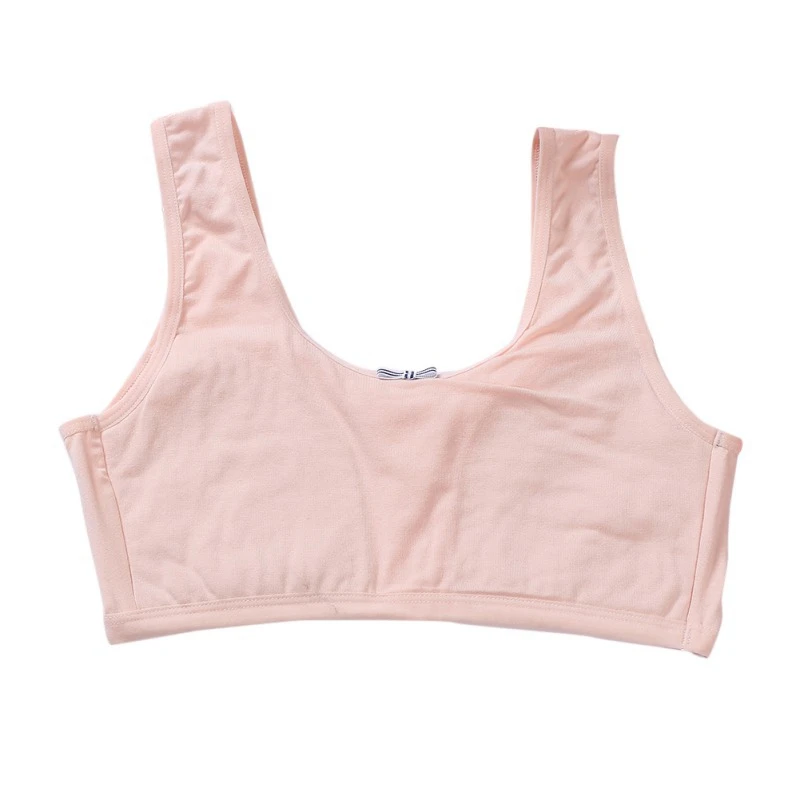 Летний тонкий тренировочный льняной мягкий бюстгальтер для девочек спортивный