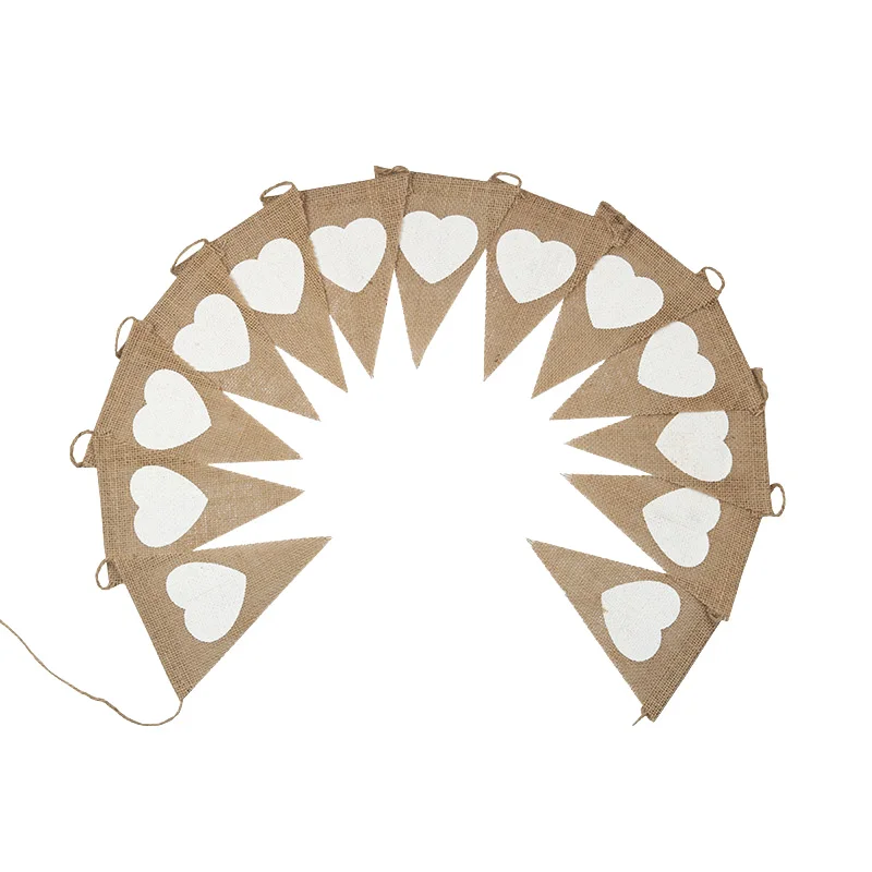 13 флагов Винтаж джут флажки из мешковины любовь баннеры &quotСердечко&quot Вечерние