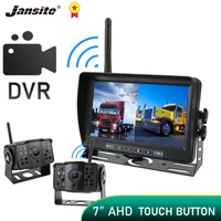 jansite car dvr dash cam digital wireless 7 inch ips ahd monitor loop recording reverse camera for truck bus rv trailer 12 24v